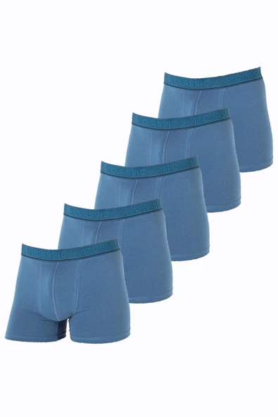 TOPCLASSIC 5'li Açık Mavi Erkek Boxer - Bambu & Pamuk Karışımı - Yumuşak Kumaş & Ter Emici