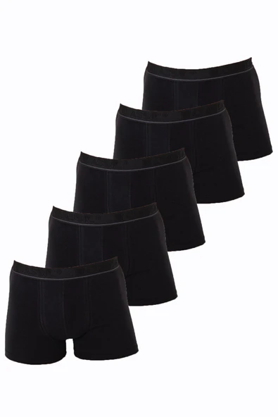 TOPCLASSIC 5'li Siyah Erkek Boxer - Bambu & Pamuk Karışımı - Yumuşak Kumaş & Ter Emici