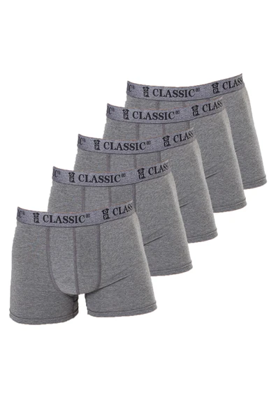 TOPCLASSIC 5'li Gri Erkek Boxer - Bambu & Pamuk Karışımı - Yumuşak Kumaş & Ter Emici