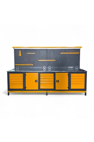 dorf PRO SERİ Takım Tezgahı – 3 Metre Model (Siyah & Turuncu) ürün görseli