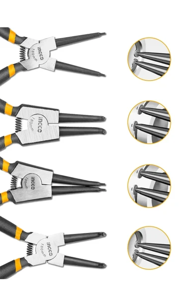 dorf İngco 4 Parça Profesyonel Segman Pense Seti 180mm Tam Set - Resim 3