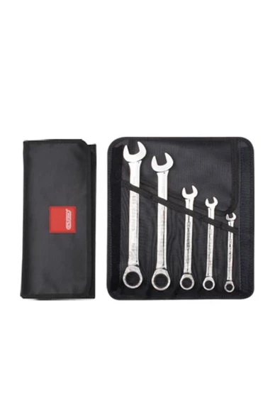CETA FORM Ceta 5 Parça C-gear Cırcırlı Kombine Anahtar Takımı (DÜZ)-bez Çantalı - B05-r05 ürün görseli