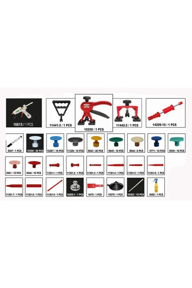 STARKLİPS Pdr Boyasız Göçük Düzeltme Seti 140 Parça Süngerli - Resim 2