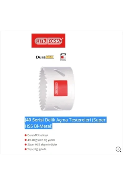 CETA FORM J40-102 Serisi Delik Açma Panç Super Hss Bi-metal Ceta . ürün görseli