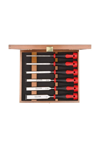 CETA FORM 6 Parça Plastik Saplı Düz Iskarpela Takımı (AHŞAP KUTULU) ürün görseli