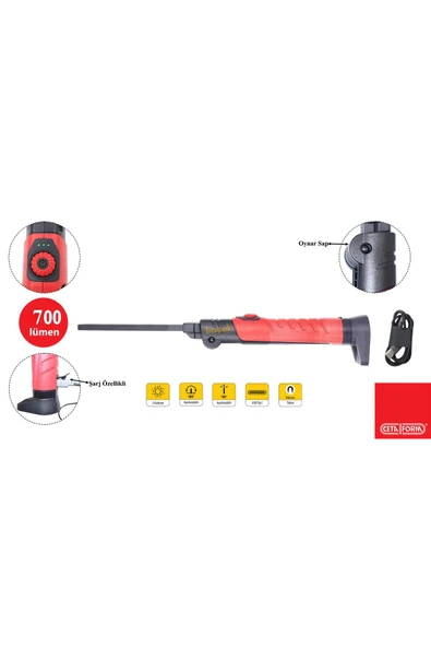 CETA FORM Lumax Şarjlı Led Çalışma Lambası 700 Lümen R10f-slım1 - Resim 2
