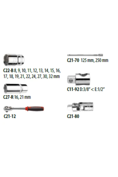 CETA FORM C20-25pb2 25 Parça 1/2” 12 Köşe (yıldız) Lokma Takımı (metal Çanta) - 2