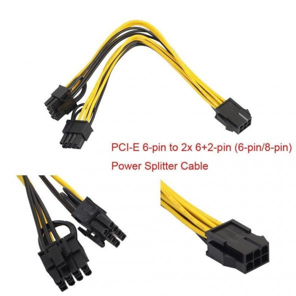 PrimeX PX-4302-8 8 pin to 2x8 Pin PSU Ekran Kartı Güç Çevirici Kablo - 2