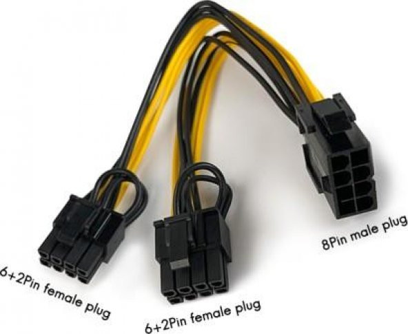 PrimeX PX-4302-8 8 pin to 2x8 Pin PSU Ekran Kartı Güç Çevirici Kablo - 3