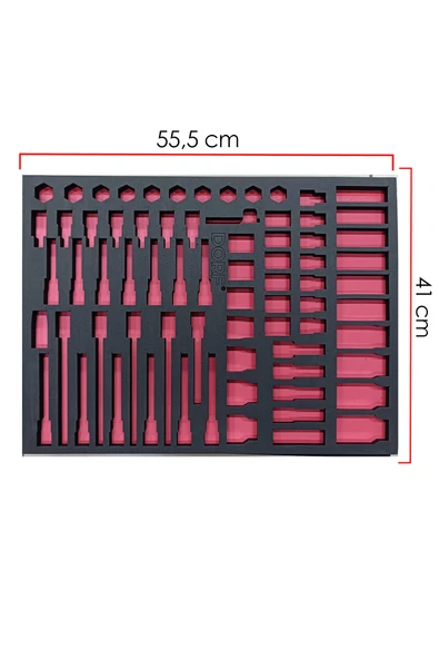 dorf Takım Arabası İç Düzenleyici Boş Eva Organizer Havalı Torx Lokma İçin 72 Adet Bölme 55,5cmx41cm