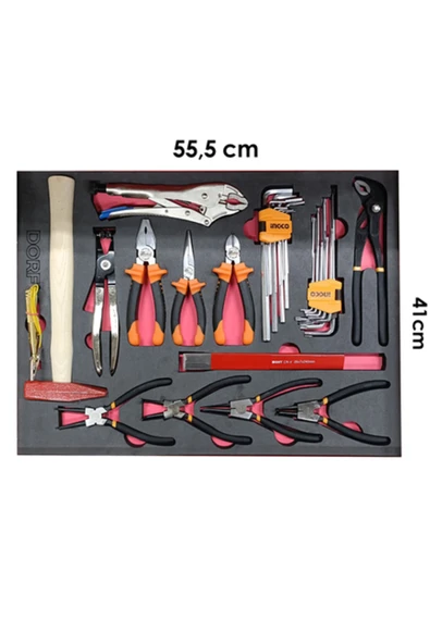 dorf 31 Parça Dolu Eva Seti Segman Çekiç Alyan Seti İçerik 55,5cm x 41cm ürün görseli 1