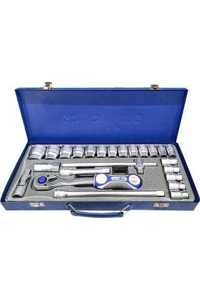 dorf 24 Parça Lokma Seti Cırcır Kollu Mavi Metal Çanta