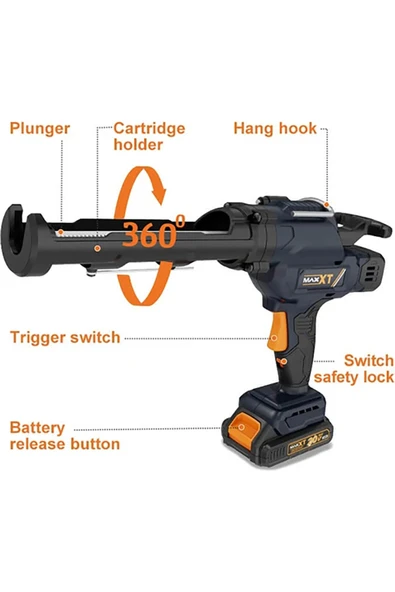 Maxxt 20V Çift Akülü Silikon Tabancası MDCG20V1 ürün görseli 1