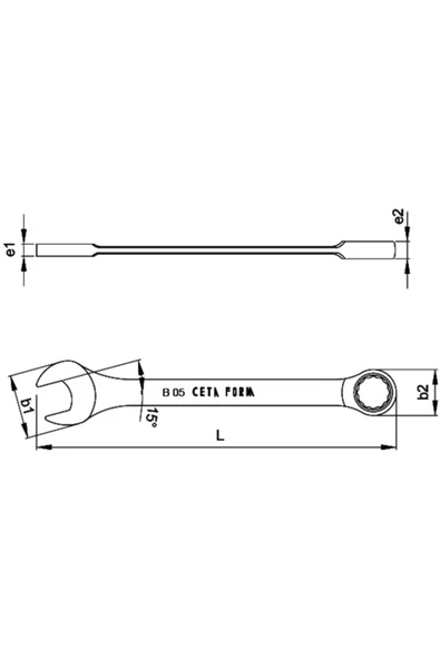 CETA FORM B05-22 C-gear Cırcırlı Kombine Anahtar 22 Mm (DÜZ) - Resim 2