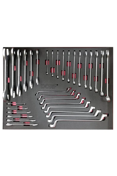 dorf 32 Parça Dolu Anahtar Seti Evalı Takım Arabası İçeriği 55,5 x 41 cm ürün görseli 1