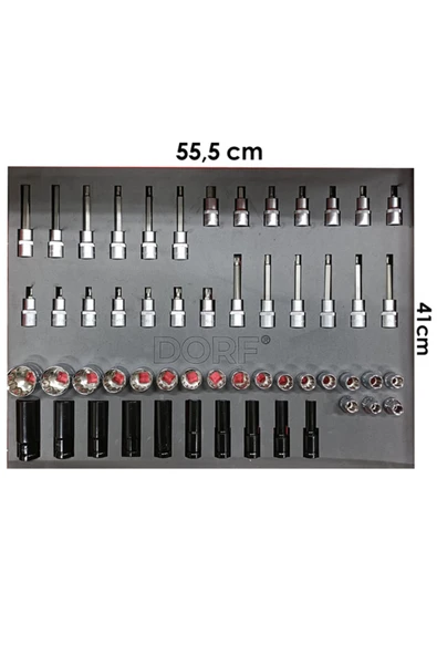 dorf 272 Parça Dolu 6 Parça Eva Seti Takım Arabası İçeriği 55,5 cm x 41 cm - Resim 3