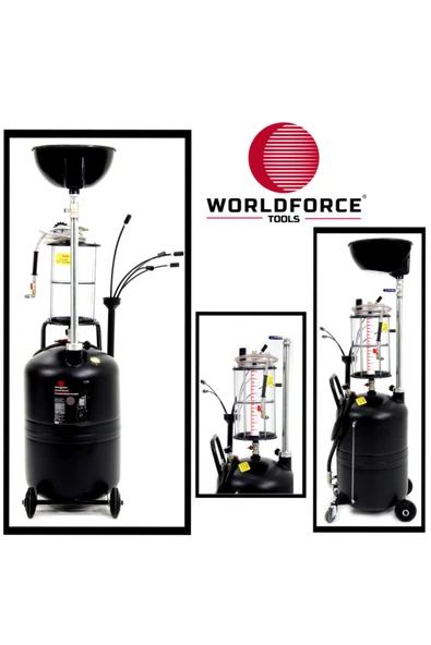 WORLDFORCE TOOLS Worldforce 100 Litre Yağ Çekme Aparatı Havalı Karter'den Yağ Emme ürün görseli 1