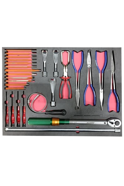 dorf 254 Parça Dolu Takım Arabası 7 Çekmeceli Profesyonel - Resim 7