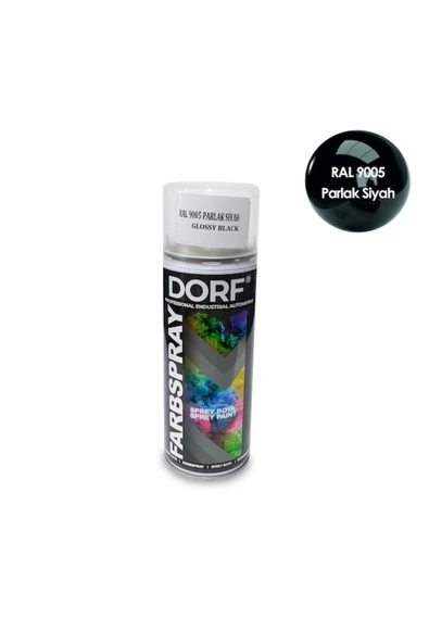dorf Piano Black Sprey Boya Parlak Siyah Akrilik RAL9005 400ml ürün görseli