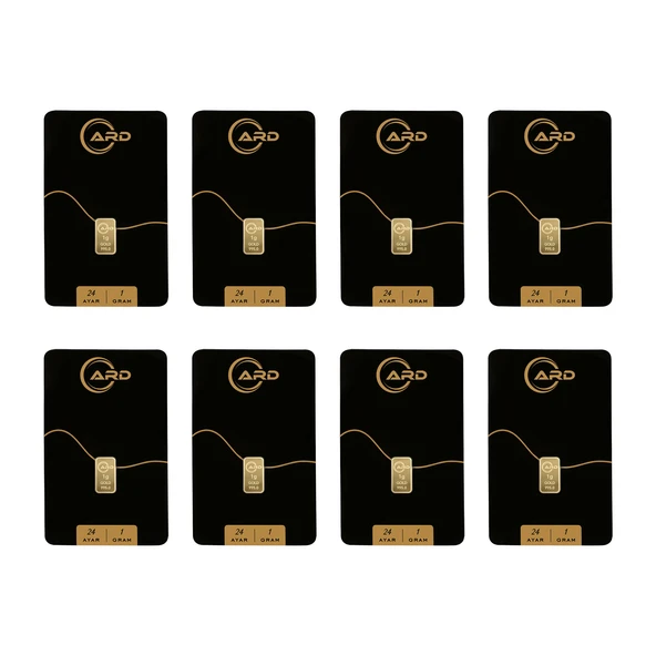 Gekas Kuyumculuk ARD 1 gr 24 Ayar Külçe Altın 8 Adet ürün görseli
