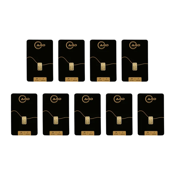 Gekas Kuyumculuk ARD 1 gr 24 Ayar Külçe Altın 9 Adet