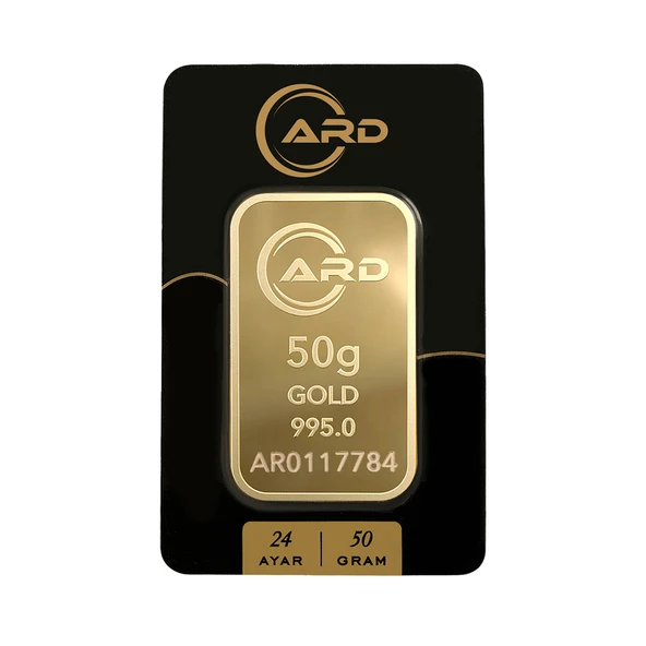 Gekas Kuyumculuk ARD 50 gr 995 24 Ayar Külçe Altın