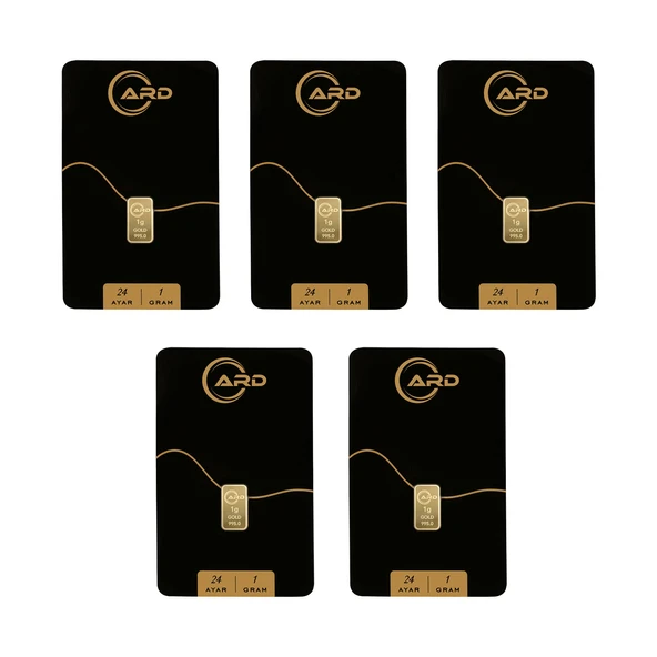 Gekas Kuyumculuk ARD 1 gr 24 Ayar Külçe Altın 5 Adet