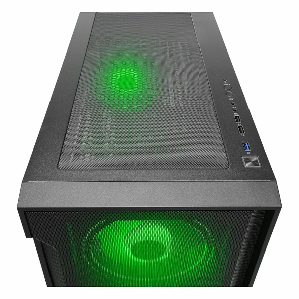 Rampage Cruiser V1 USB 3.2 RGB eATX Mid Tower Siyah Kasa - Resim 4