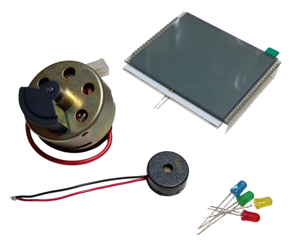 Elektrik Üreten Dinamo Motor (Parmak ile çevrilebilen) Led, Panel ve Buzzer Çalıştıran Hobi Deney Seti - Resim 6