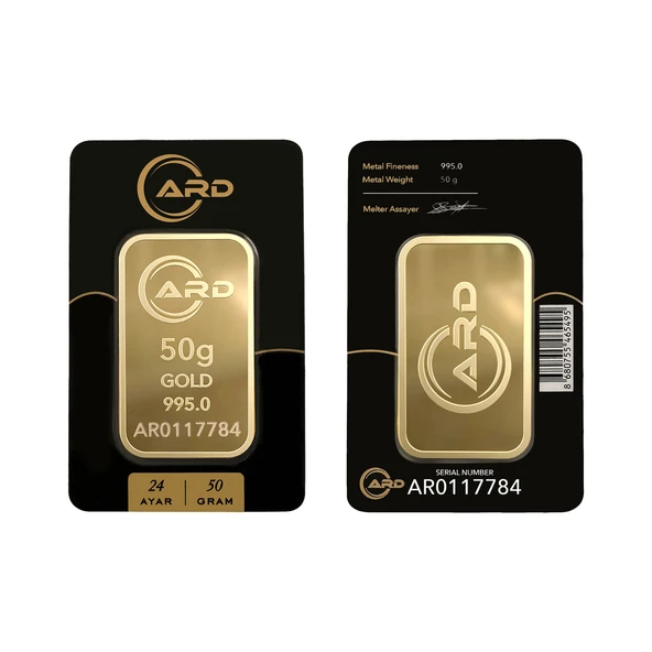 Gekas Kuyumculuk ARD 50 gr 995 24 Ayar Külçe Altın - 2