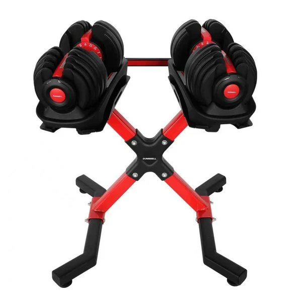 Ayarlanabilir Dambıl  Ve Stand Seti 2 x 24 Kg Ayarlanabilir  Mekanizmalı Dambıl + Dambıl Standı - Resim 2