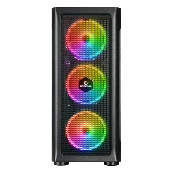 Rampage Prolix Black 650W 80+ White USB 3.2 ARGB ATX Mid Tower Siyah Kasa - Resim 2