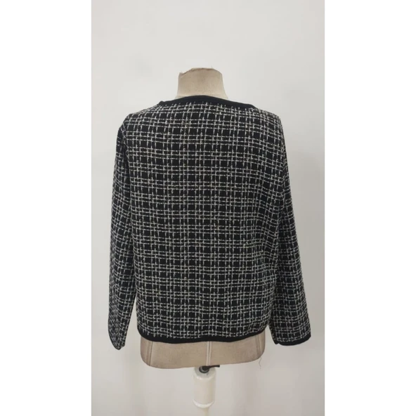 Lucky Life Kadın Uzun Kollu önü Açık şanel Kısa Ceket - 9