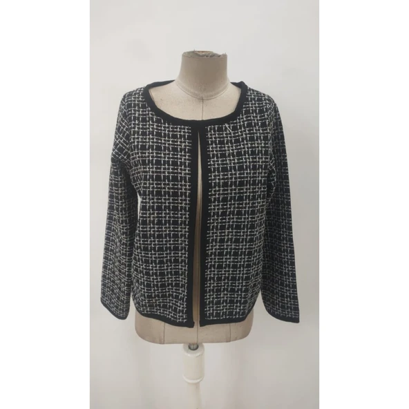 Lucky Life Kadın Uzun Kollu önü Açık şanel Kısa Ceket - 7