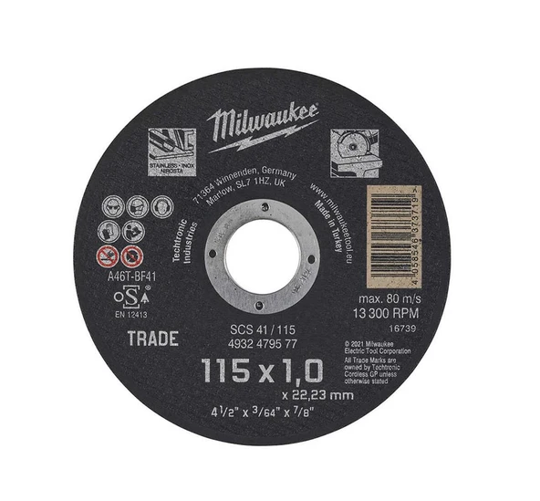 Milwaukee Scs 41 İnox Kesme Taşı 115x1.0mm 10Lu