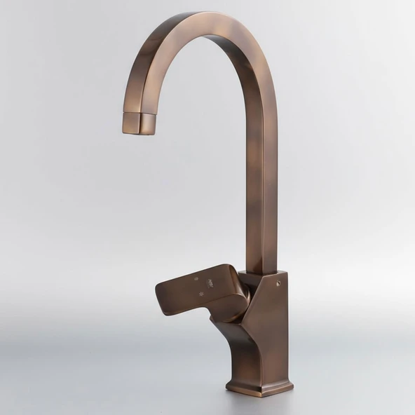 Premium Şık Bronz Özel Uzun Kuğu Evye Bataryası Yüksek Modern Tasarım Mutfak Lavabo Musluğu ürün görseli