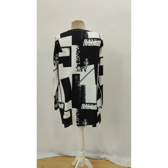 Lucky Life Kadın Uzun Kollu önü Açık Desenli Modal Kısa Ceket - 7