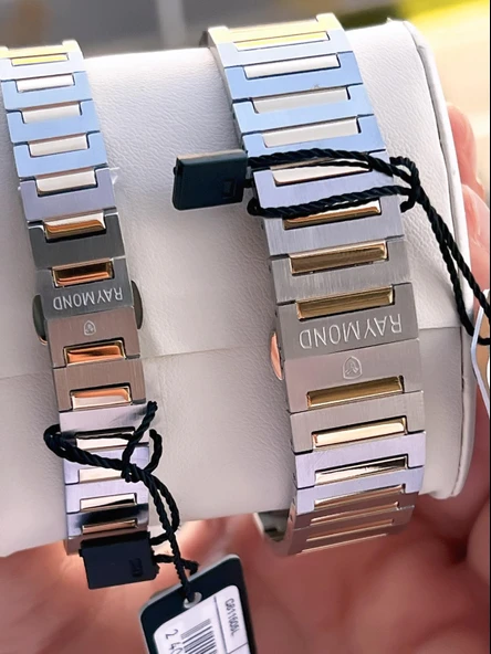 Raymond Ciflere Özel Sevgili Kombini 2 Yıl Garantili 5 Atm Suya Dayanklı Çift Saati CFT.08 - Resim 5