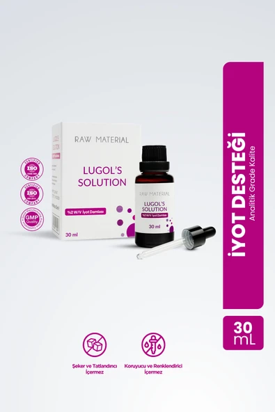 Raw Material Lugol's Solution İyot %2 Damla 30 ml