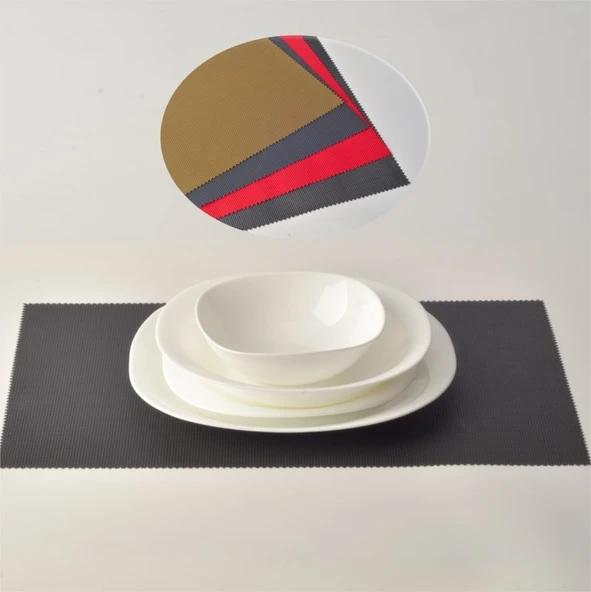 Tohana Plastik 4Lü Amerikan Servis 30x45cm Kırmızı