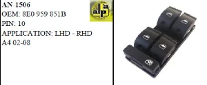 CAM ANAHTARI>AUDİ A4 02-08   - DÖRTLÜ   >>8E0959851B - MCAR-AN1506 ürün görseli