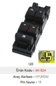 CAM ANAHTARI> i20 CAM ANAH. SOL DÖRTLÜ 14--> - MCAR-AN824 ürün görseli