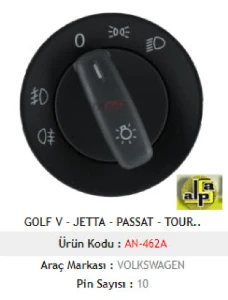 FAR ANAHTARI>VW GOLF 5 - PASSAT - CADDY - T5 FAR ANAH. ÇİFT SİSLİ   >>1K0941431AJ/1K0941431BE - MCAR-AN462A ürün görseli 1