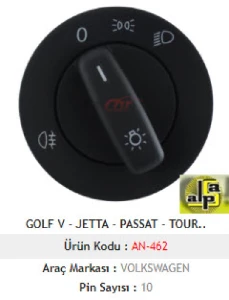 FAR ANAHTARI>VW GOLF 5 - PASSAT - CADDY - T5 FAR ANAH. TEK SİSLİ   >>1K0941431BB - MCAR-AN462 - 1