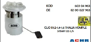 YAKIT MODÜLÜ RENAULT CLIO II 1,2-1,4-1,6 THALIA 3 BAR 125 L/h - ACHR-60304963 ürün görseli