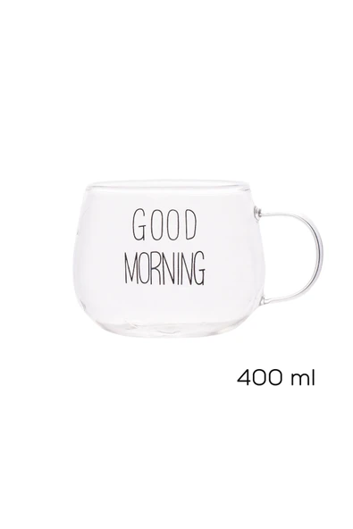 Porsima 2088 Borosilikat Isıya Ateşe Dayanıklı Cam Kulplu Çay Bardağı Kahve Bardak Kupa Şeffaf 400 ml - Resim 3