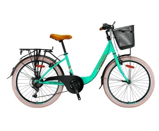 TETRA 3.0 - 24" City Bike - 13' - 21 Vites - V.B. - Mint Yeşili-Kahverengi/Bej