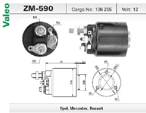 MARŞ OTOMATİĞİ-VT-12V-MERCEDES SPRINTER-VITO/DAEWOO/OPEL CİVATALI 3D -502326 - ZM-590 ürün görseli