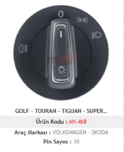 FAR ANAHTARI-GOLF 7 - POLO - IBIZA - LEON KROM TEK SİS - MCAR-AN468 ürün görseli 1