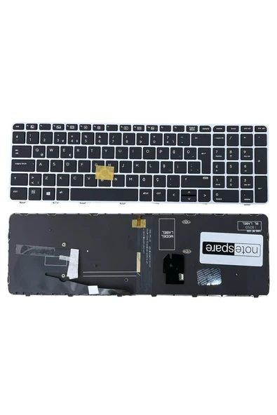Hp Uyumlu EliteBook 850 G3 (2TU16EC), 850 G3 (2TU17EC) Işıklı Klavye Siyah TR Gümüş Çerçeveli ürün görseli 1